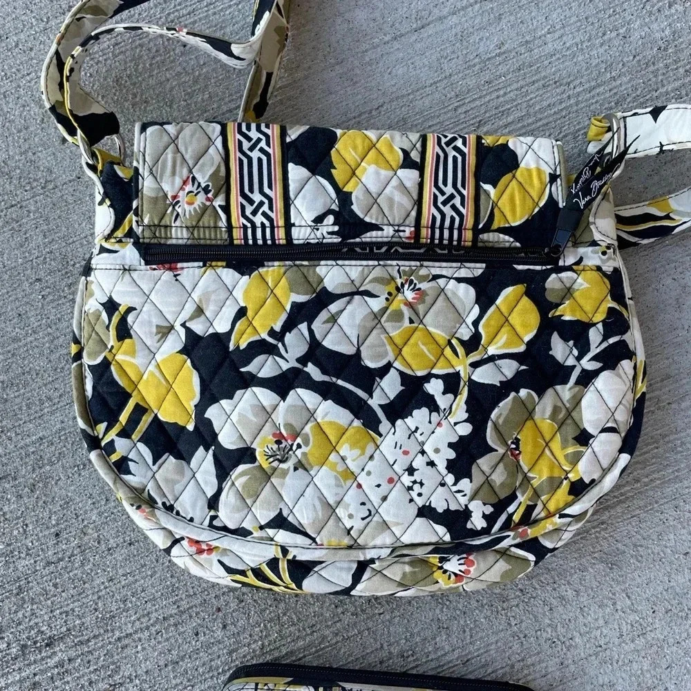 Vera Bradley Go Wild Quilted Purse Shoulder Crossbody Bag with Matching Wallet - Picture 4 of 7